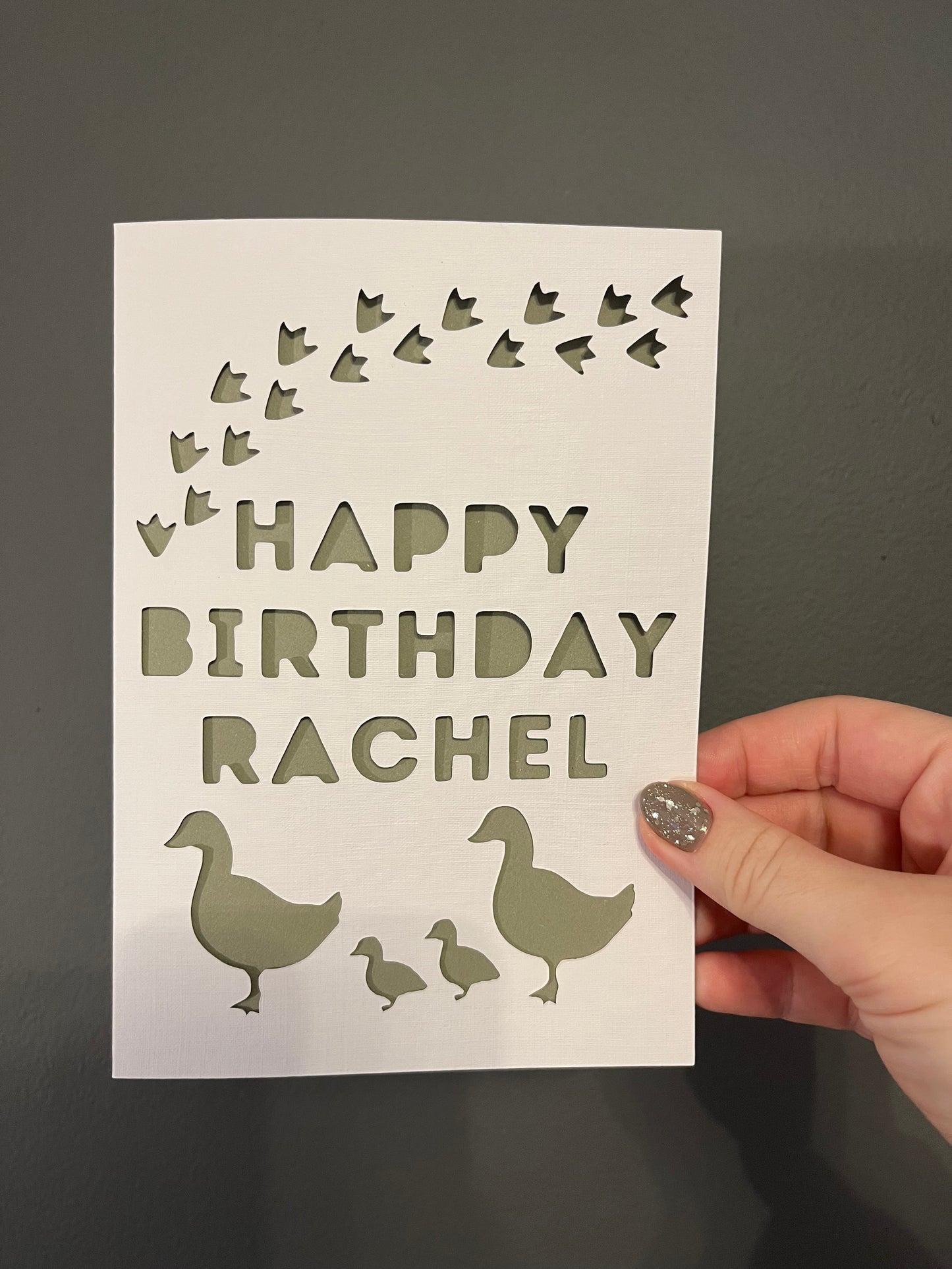 Birthday Duck Papercut Card