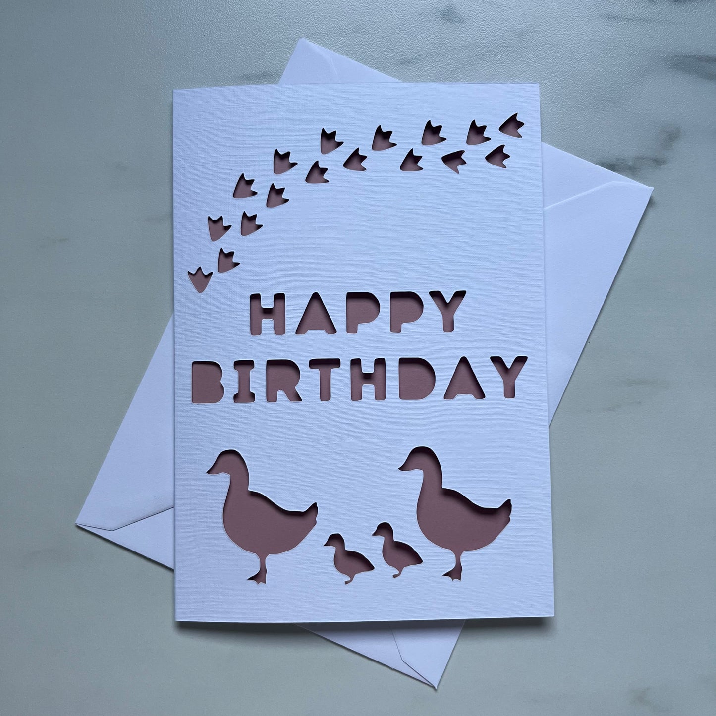 Birthday Duck Papercut Card