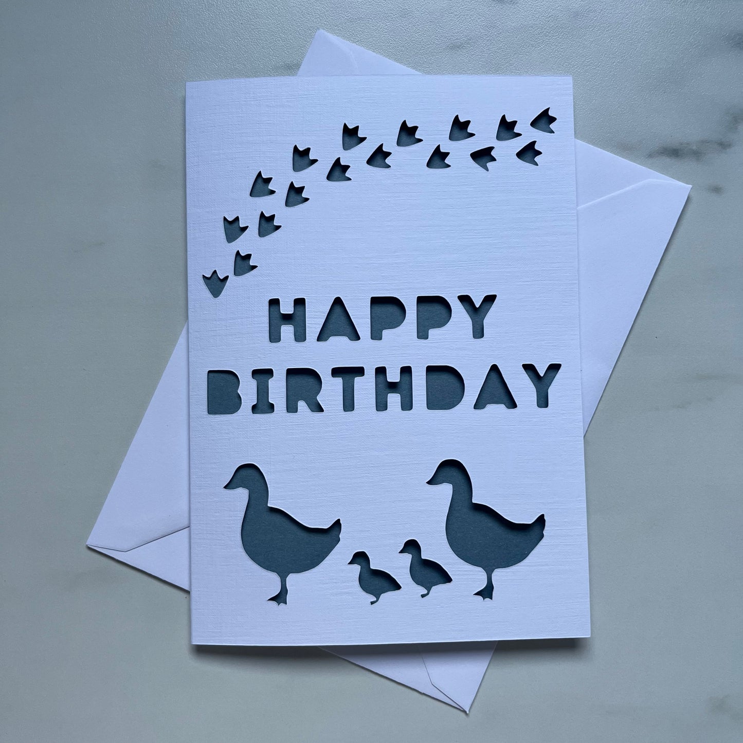 Birthday Duck Papercut Card