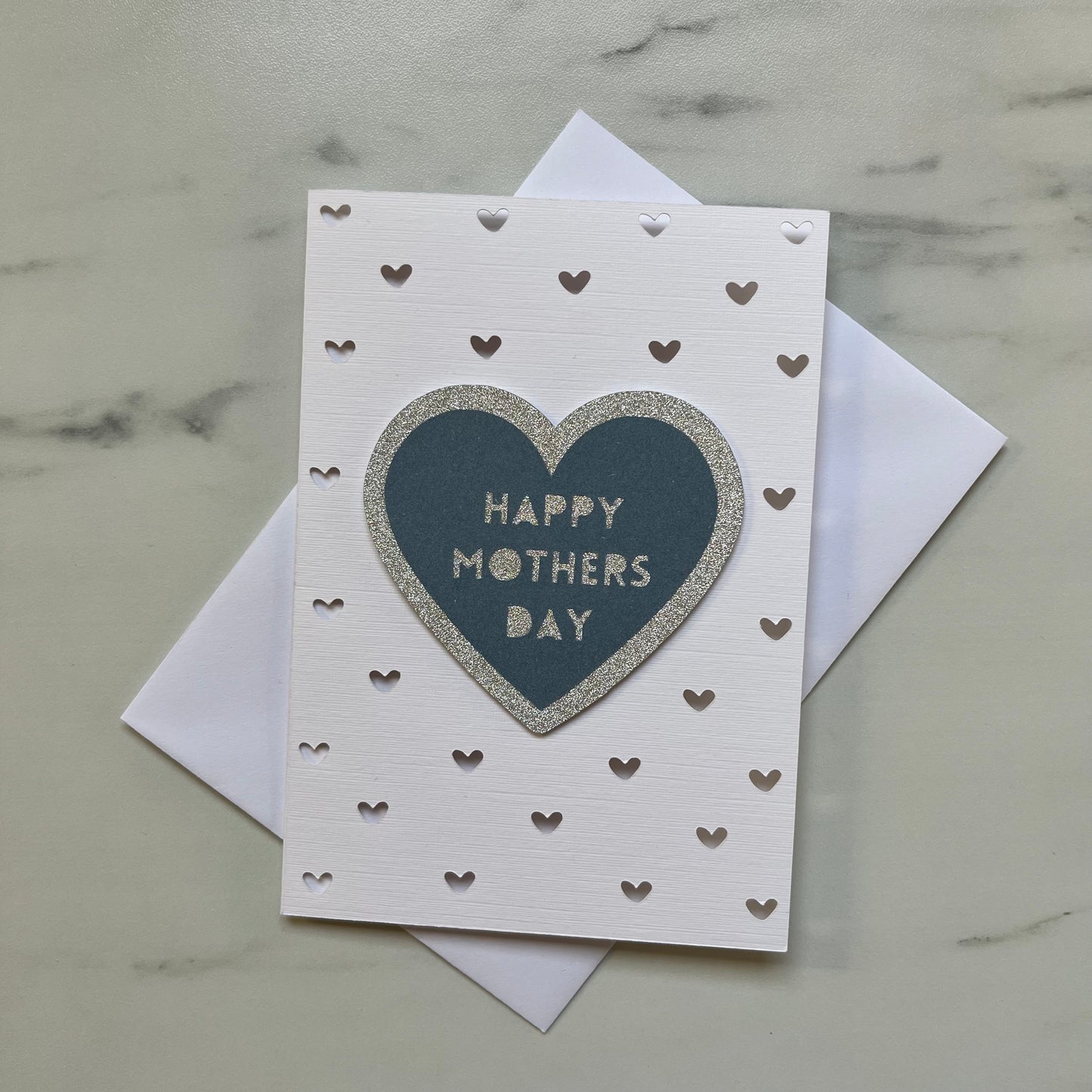 Mother's Day Heart Sparkling Silhouette Card