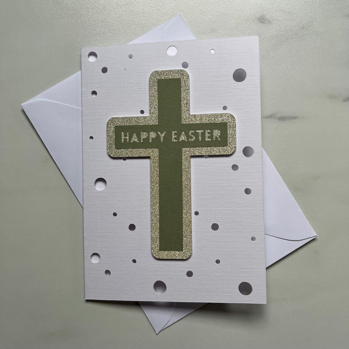 Easter Cross Sparkling Silhouette Card