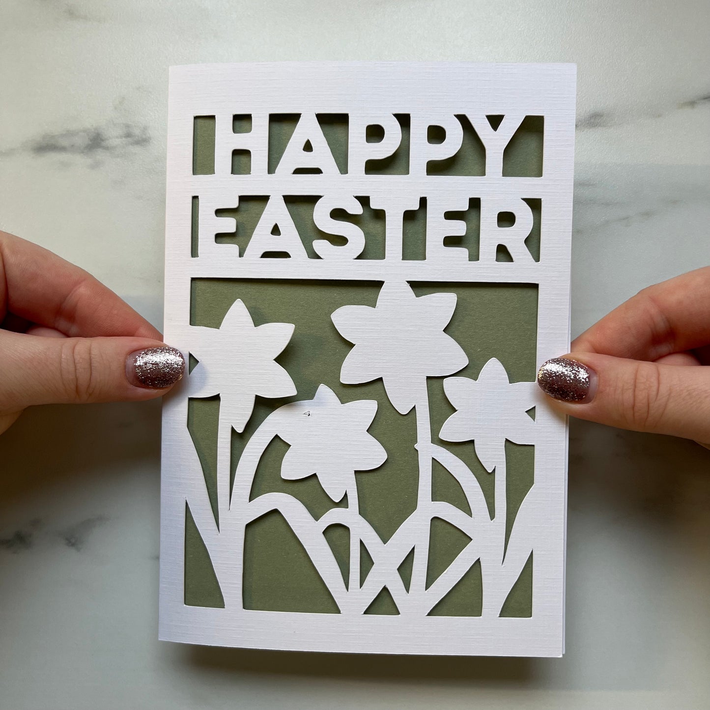 Easter Daffodil Papercut Card