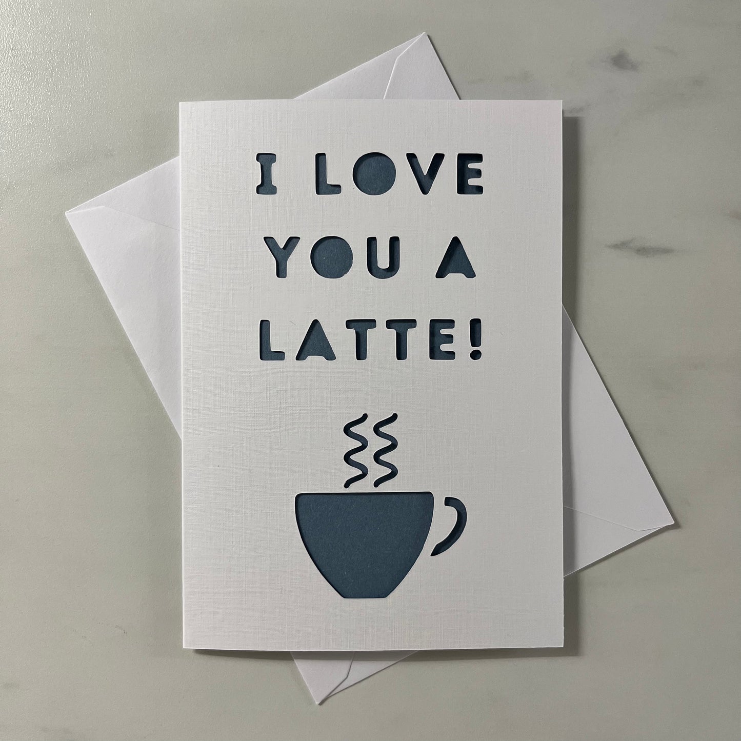 'I love you a Latte' Papercut Cards