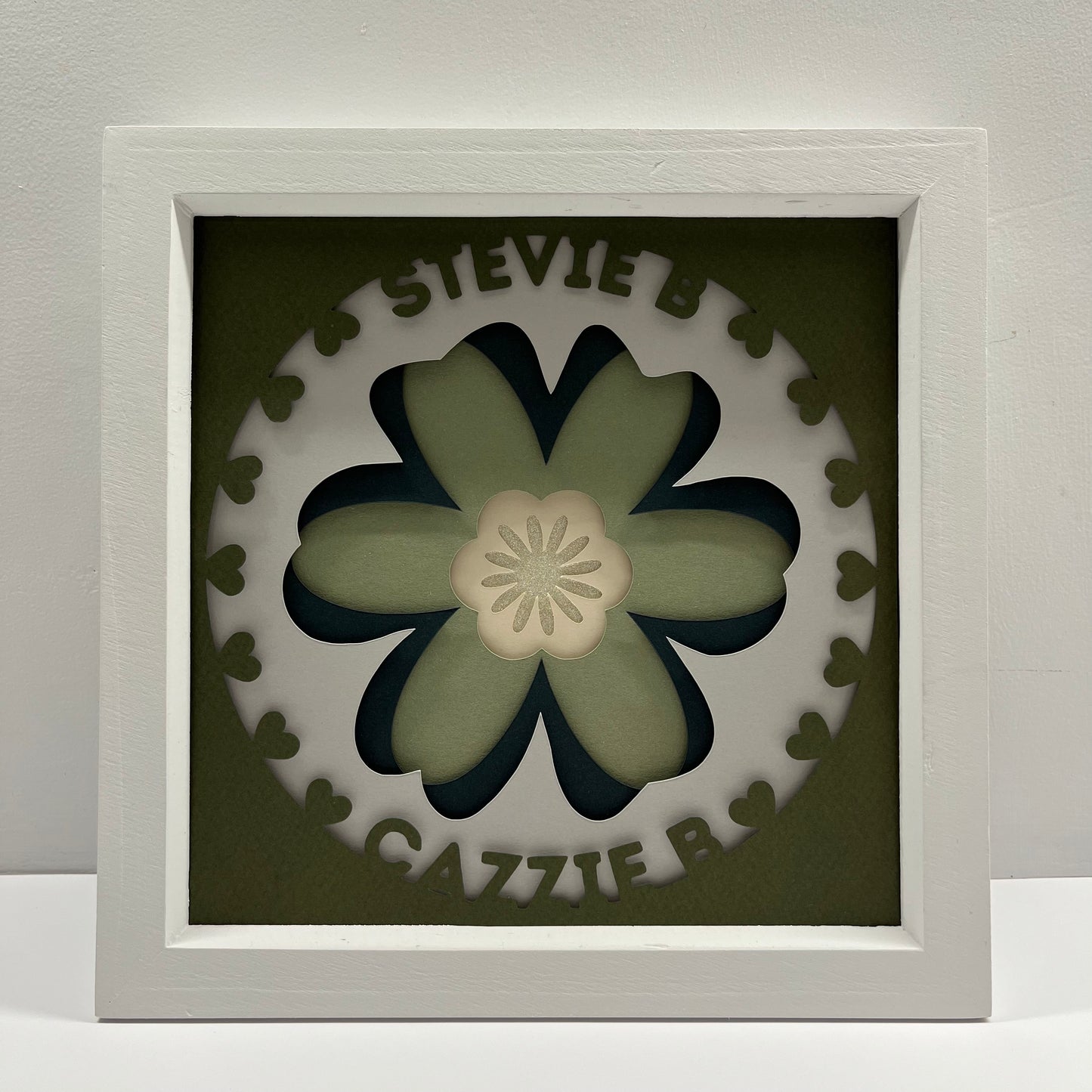 Floral Personalised Shadow Box Frame 20 x 20cm