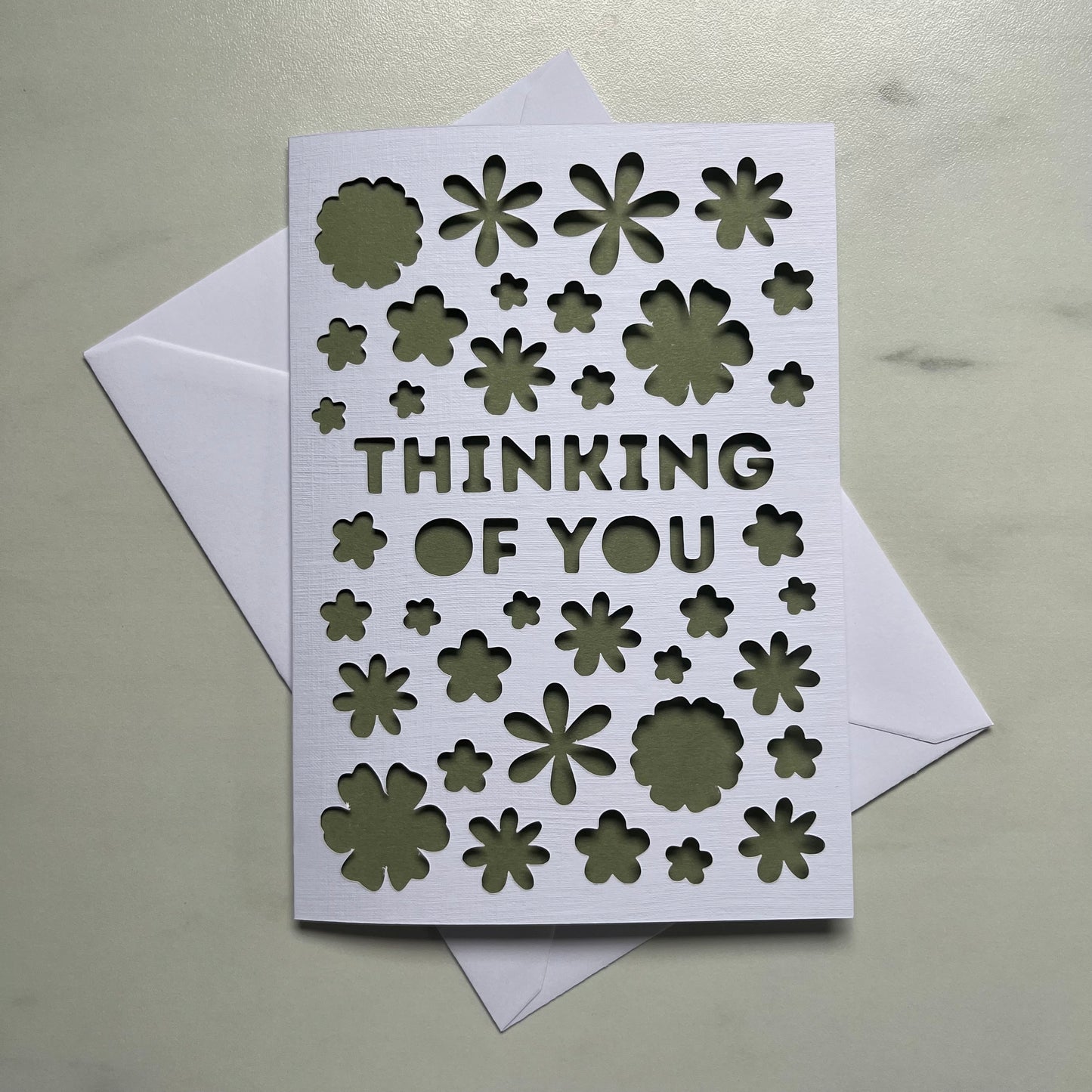 Floral Think of You Papercut Card