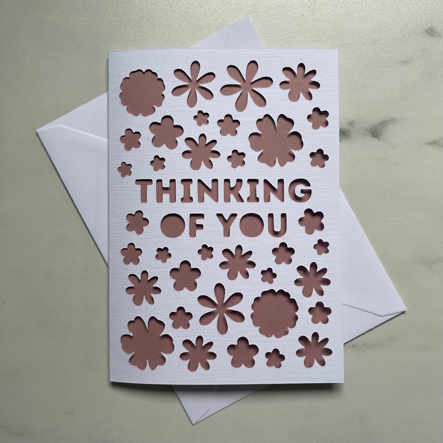 Floral Think of You Papercut Card