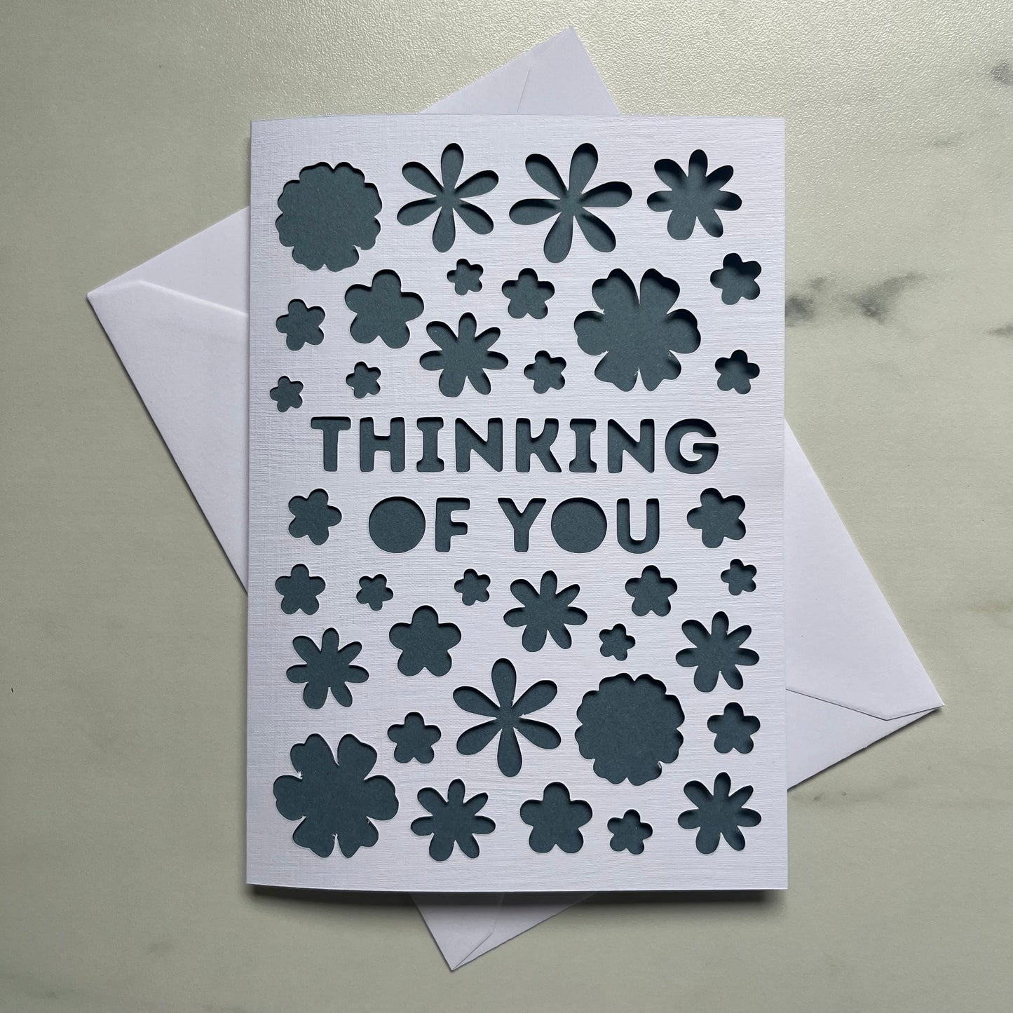 Floral Think of You Papercut Card