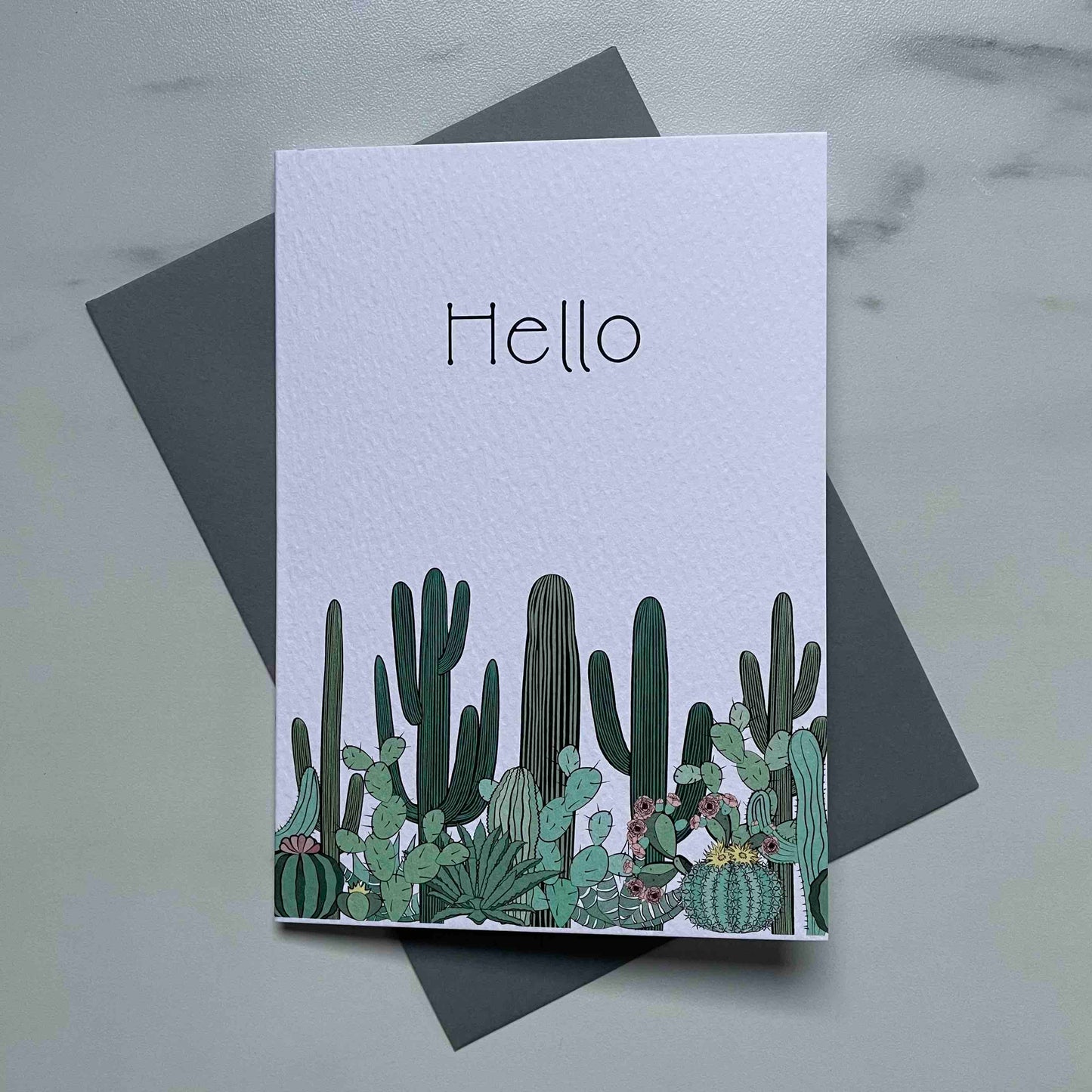 Hello Cactus Printed Card