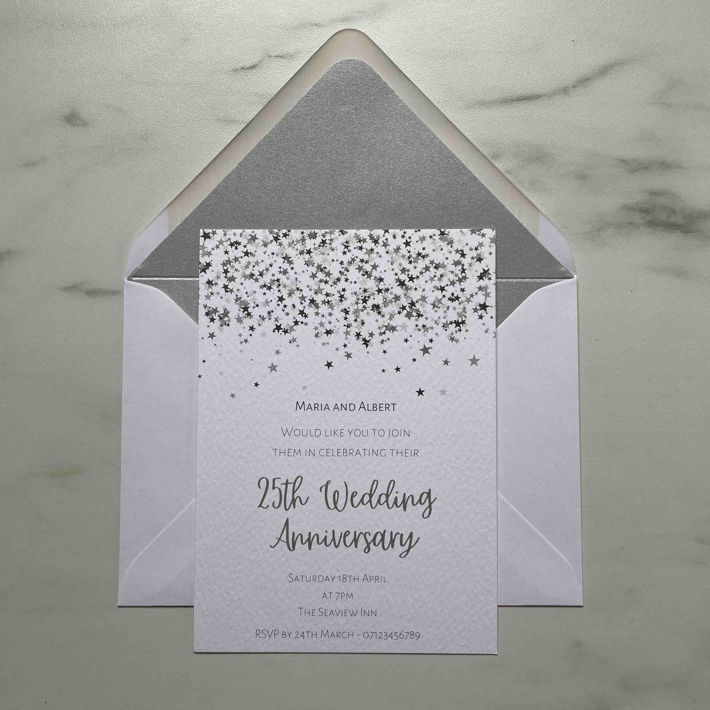 Personalised Anniversary Star Invitations