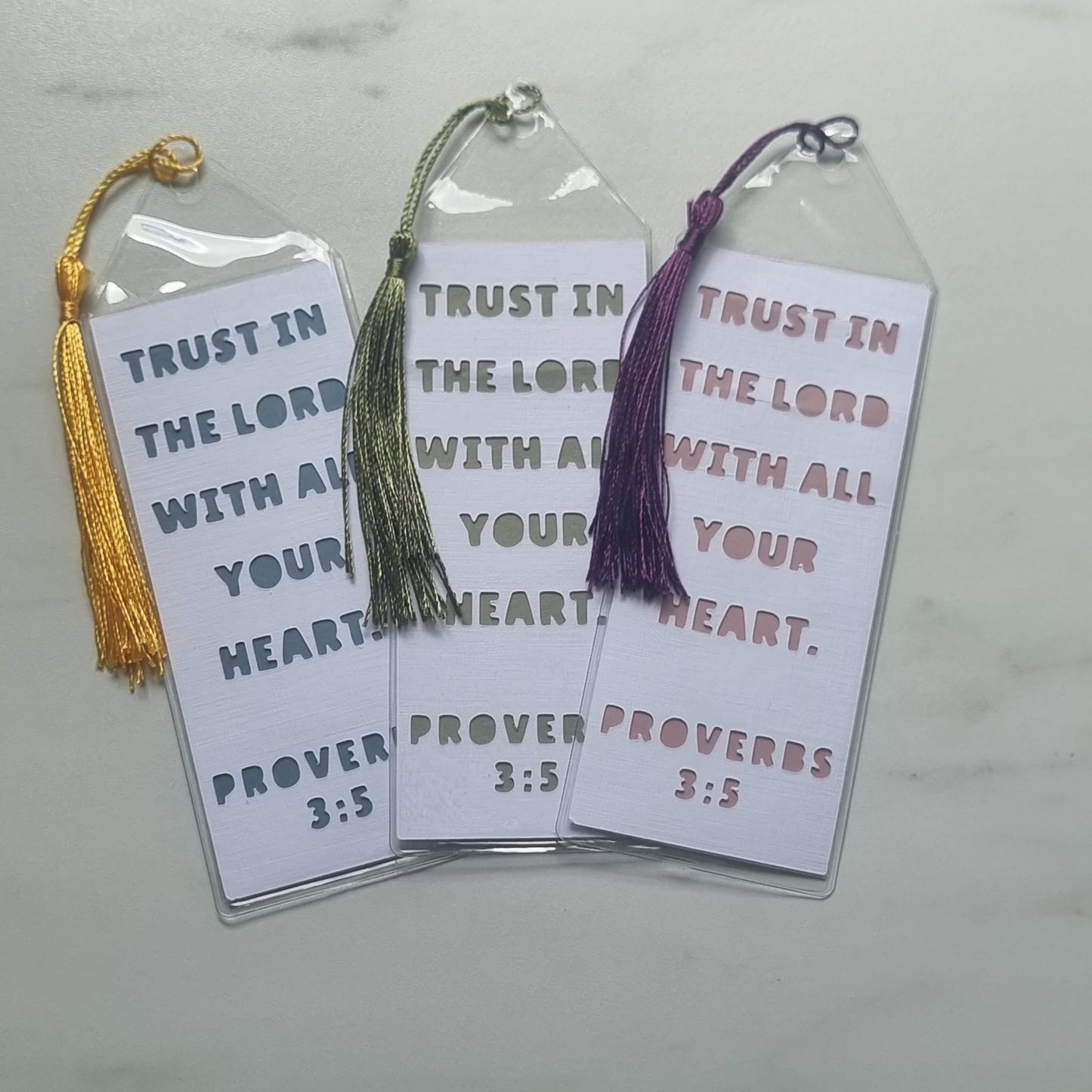 Bible Bookmark | Trust in the Lord with all your heart. | Proverbs 3:5