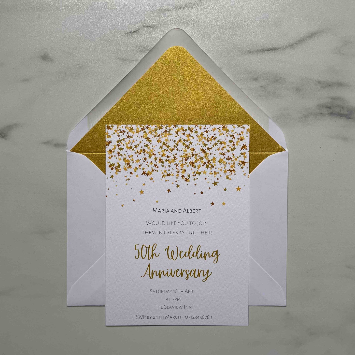 Personalised Anniversary Star Invitations