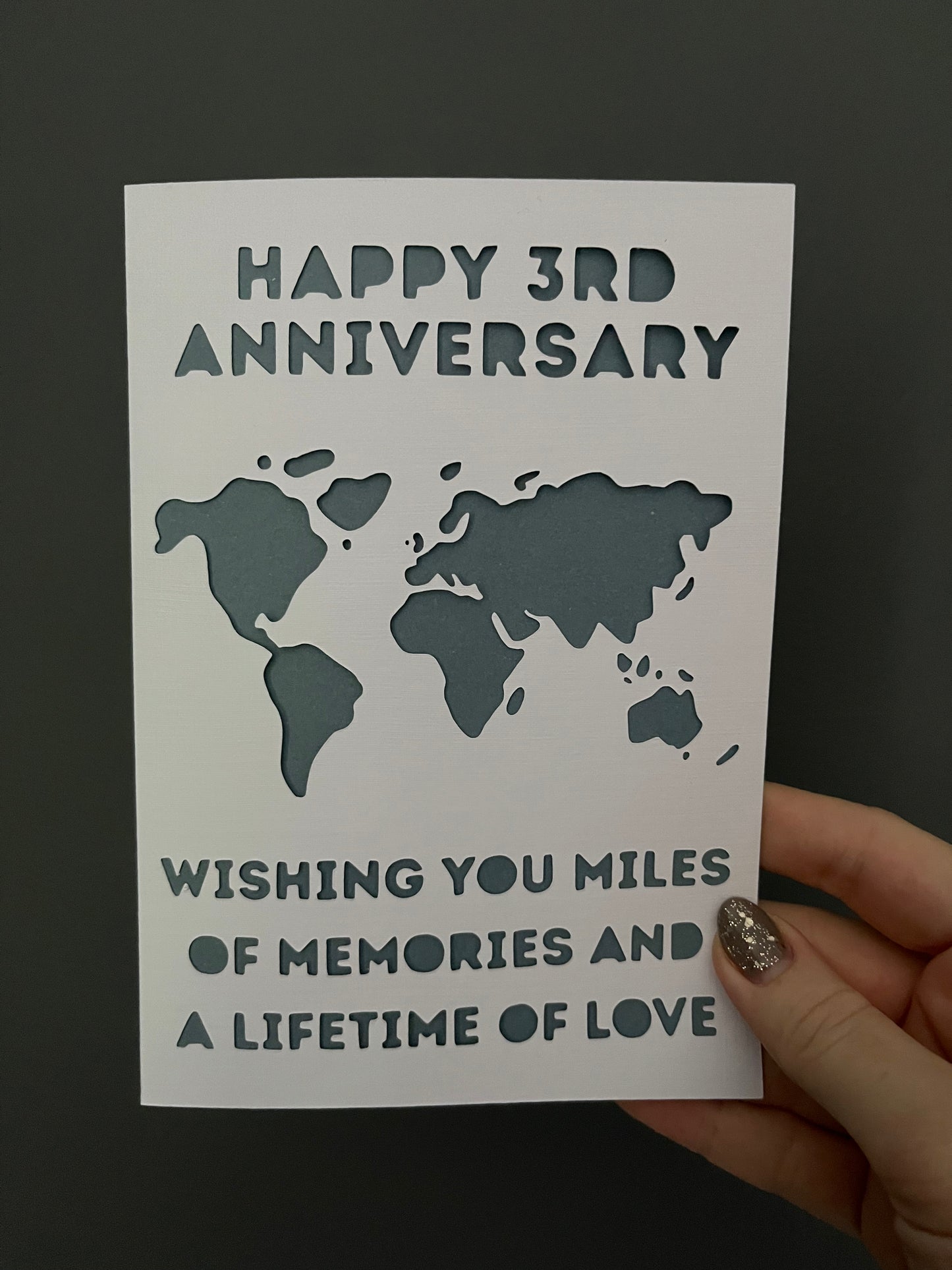 Anniversary Map Papercut Card