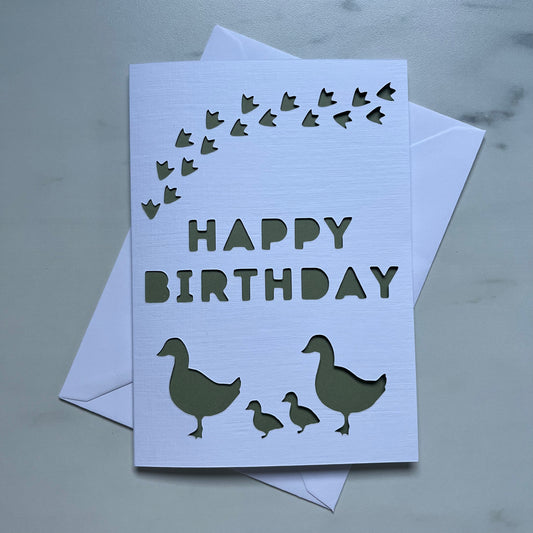 Birthday Duck Papercut Card