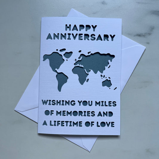 Anniversary Map Papercut Card