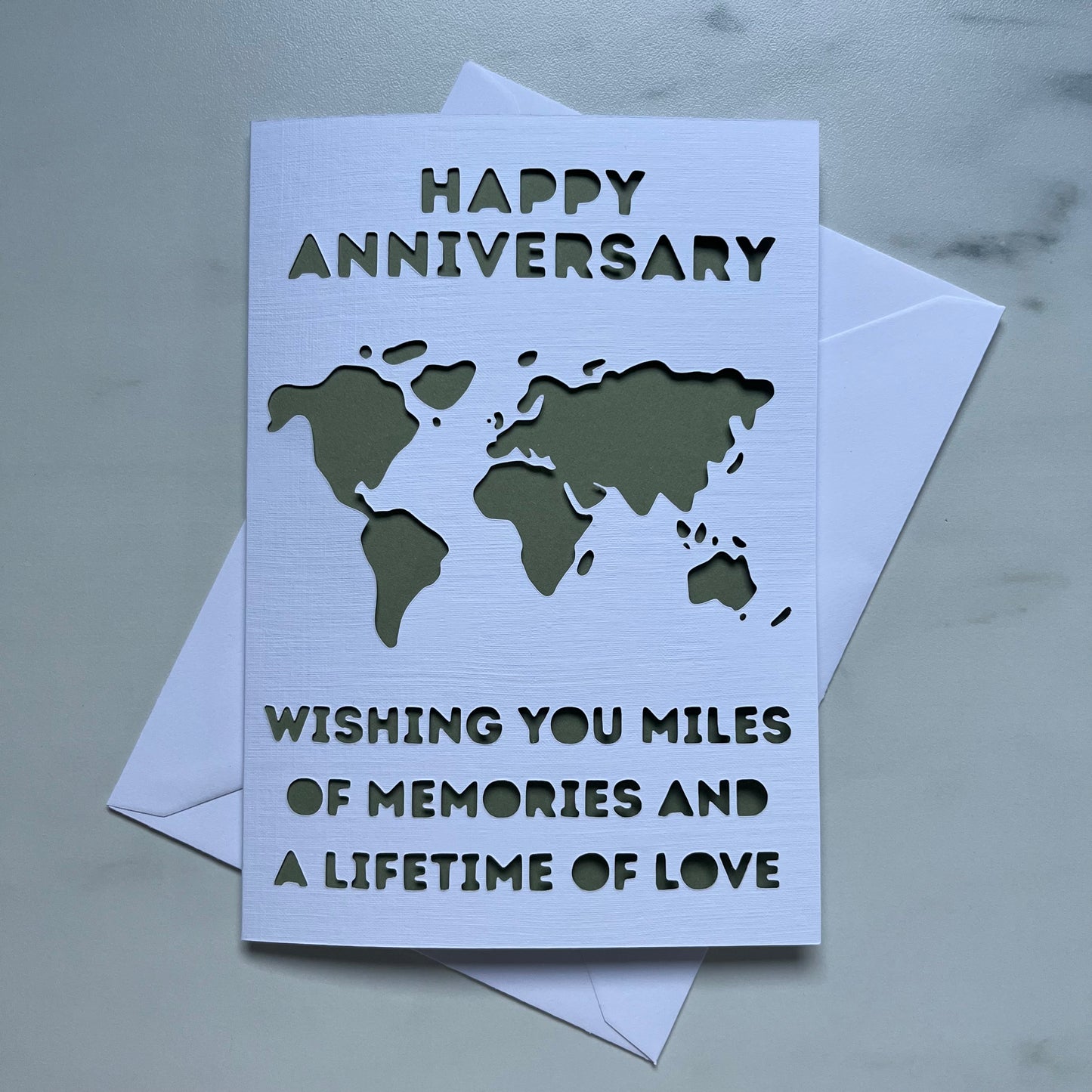 Anniversary Map Papercut Card