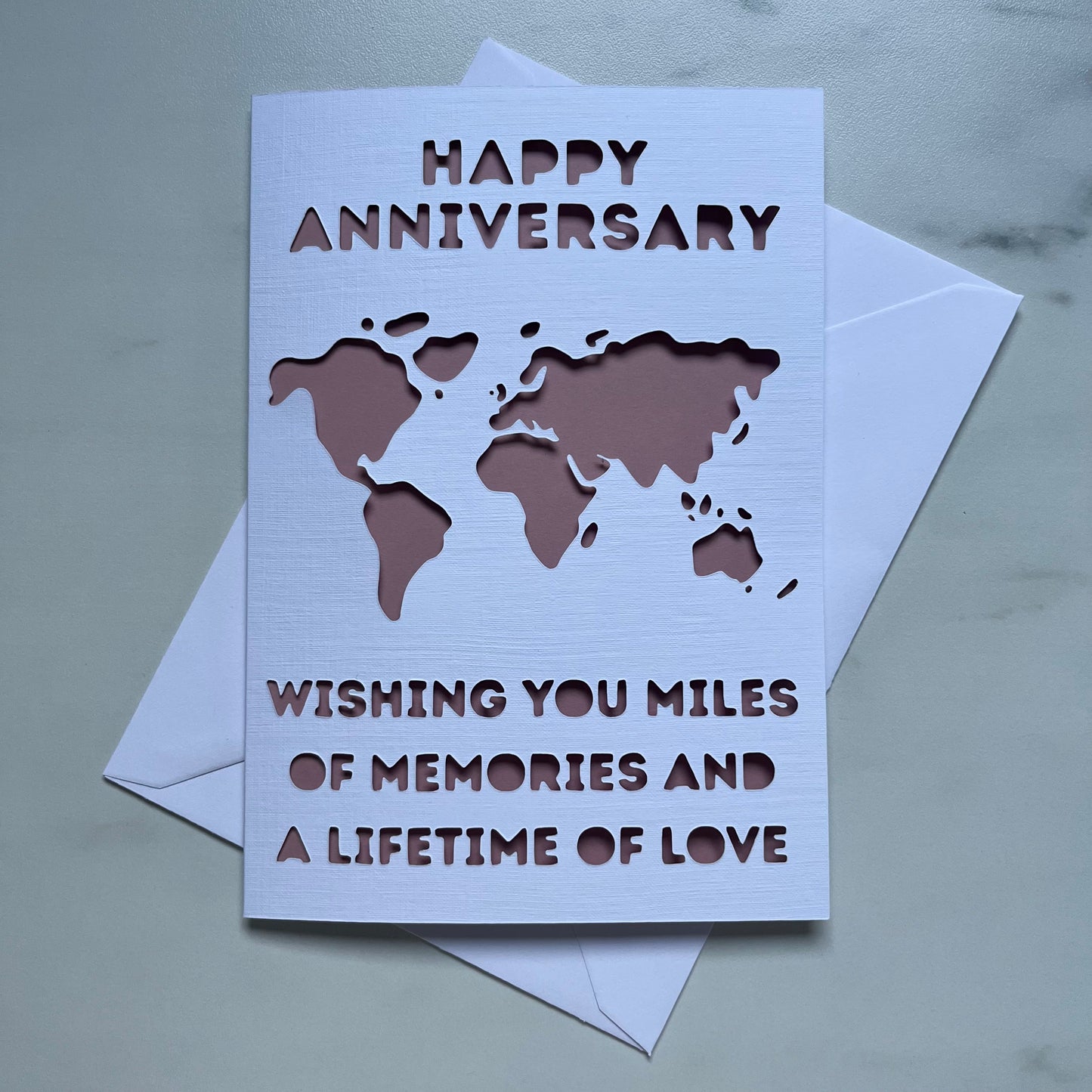 Anniversary Map Papercut Card