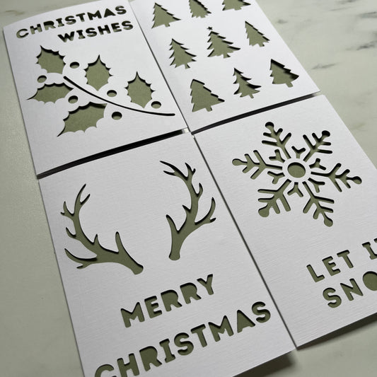 Winter Wishes Papercut Christmas Cards (Pack of 4)