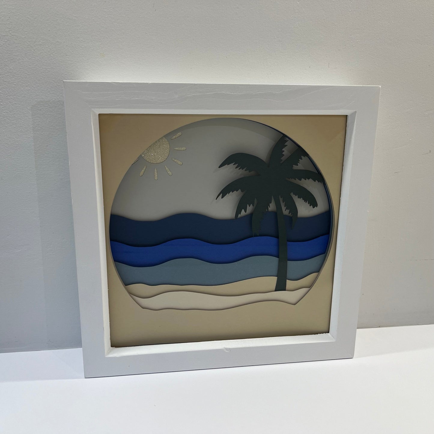 Beach Shadow Box Frame Scene 20 X 20 cm