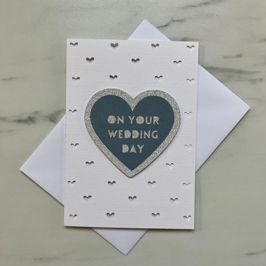 Wedding Day Heart Sparkling Silhouette Card