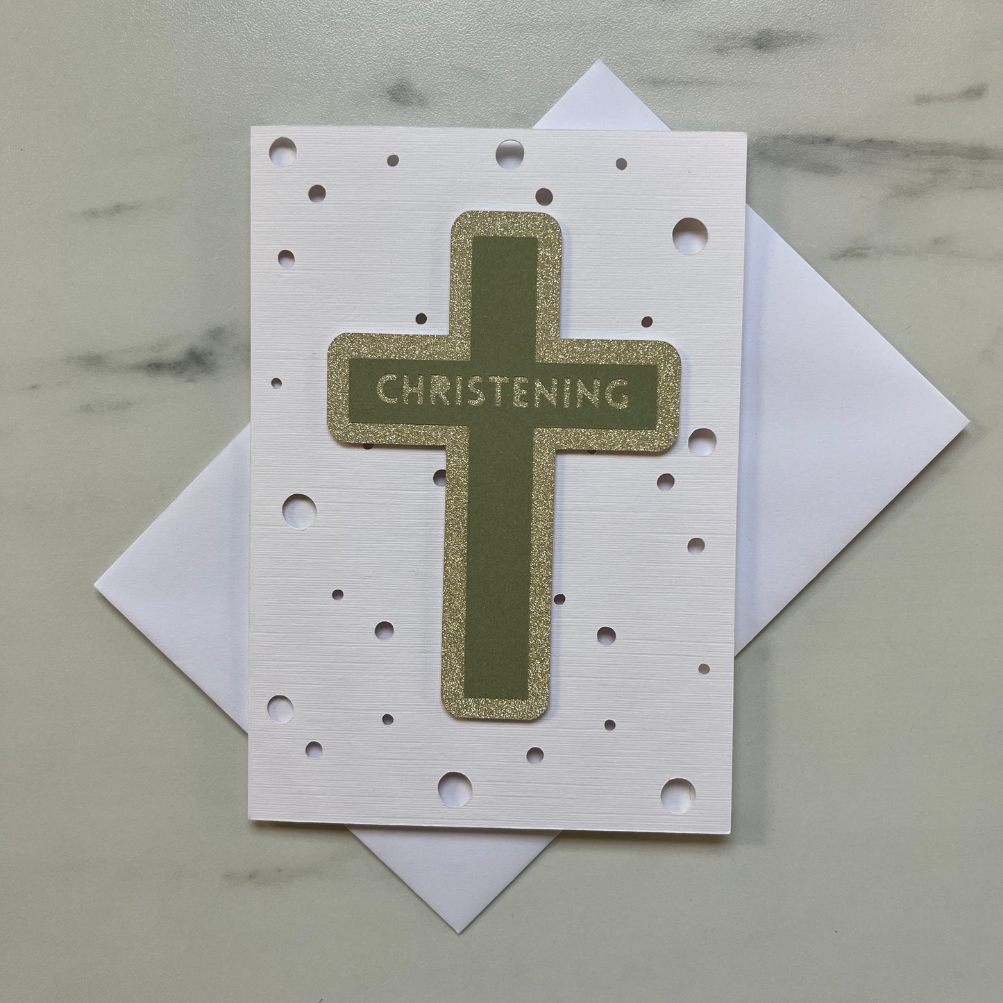 Christening Silhouette Cross Card