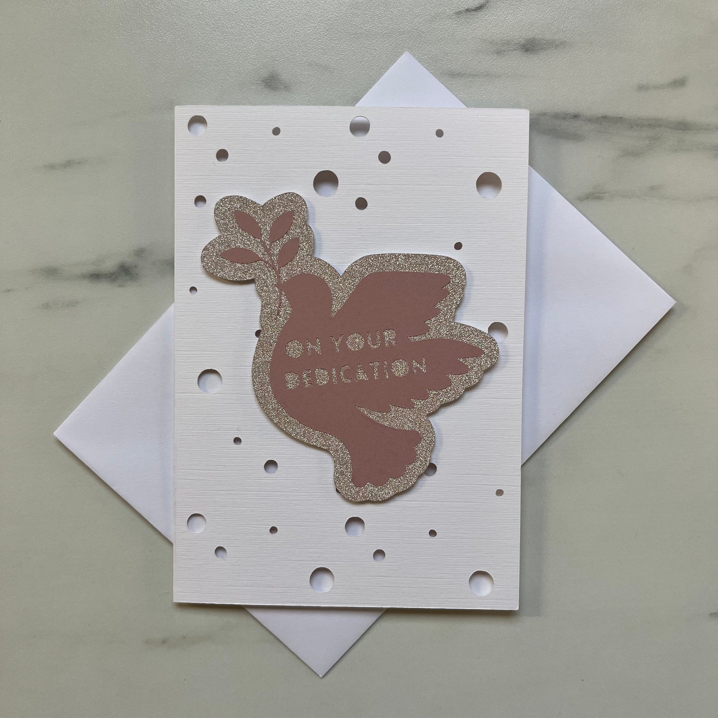 Dedication Silhouette Dove Card