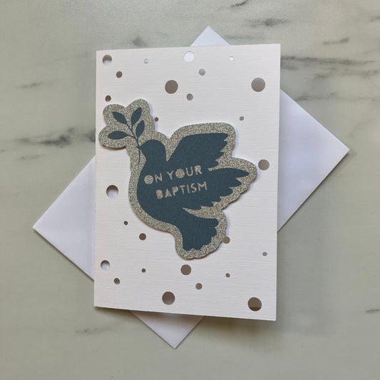 Baptism Silhouette Dove Card