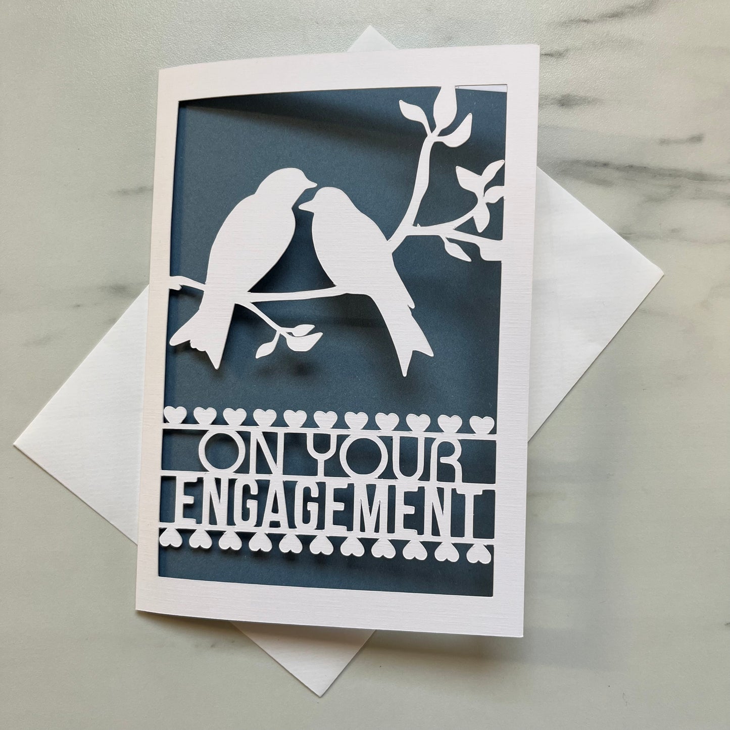 Engagement Love Birds Papercut Card