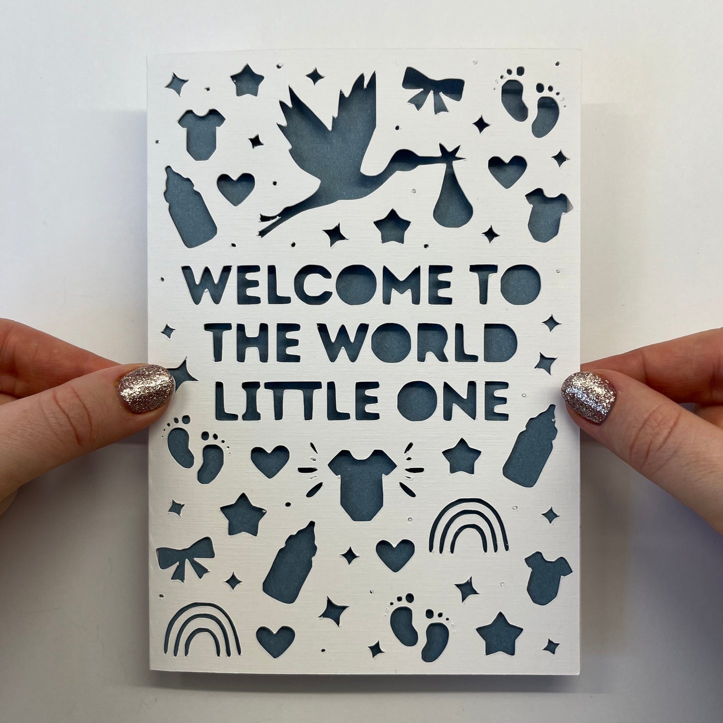 New Baby Personalised Papercut Card