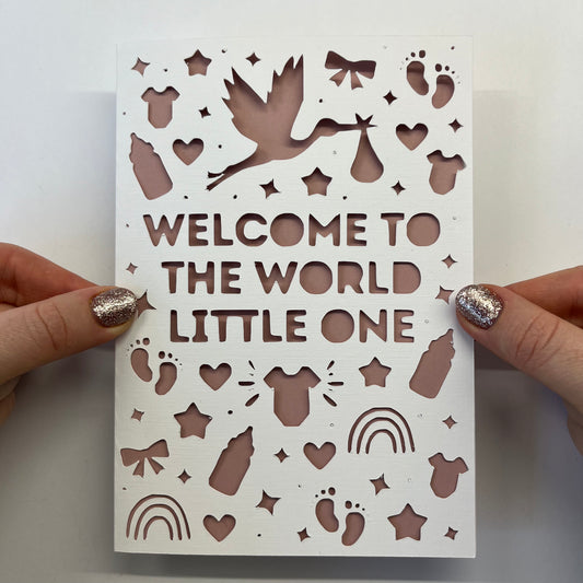 New Baby Personalised Papercut Card