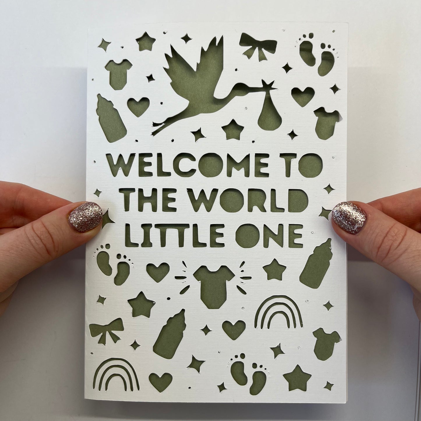 New Baby Personalised Papercut Card