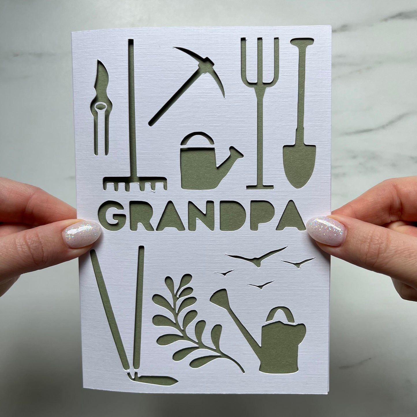 Gardening Personalised Papercut Card