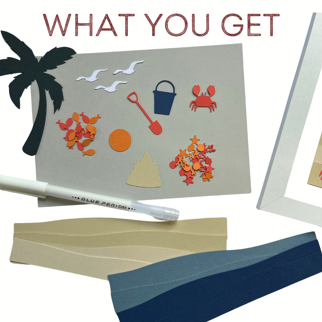 Beach Scene Wall Art Craft Kit 6x8"