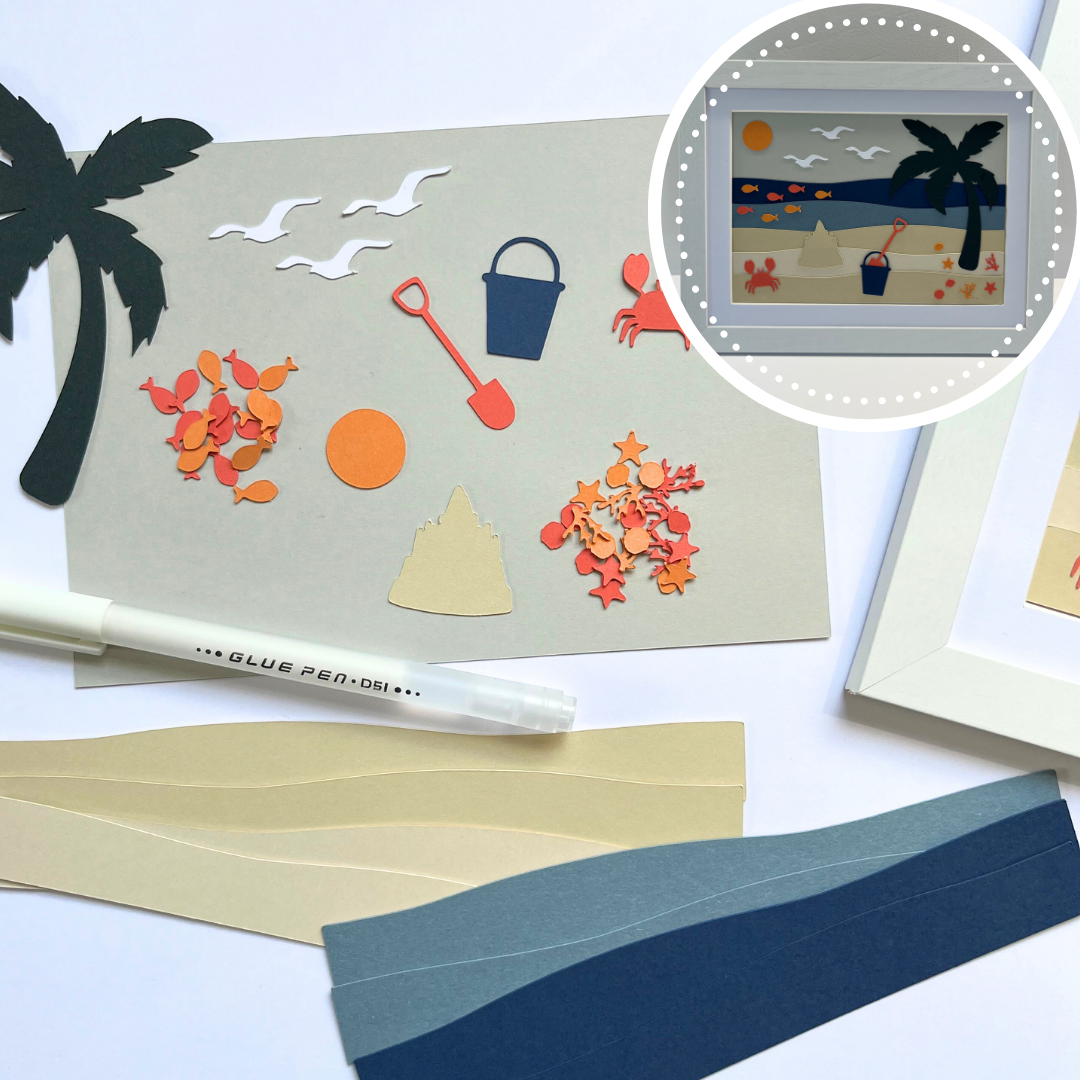 Beach Scene Wall Art Craft Kit 6x8"
