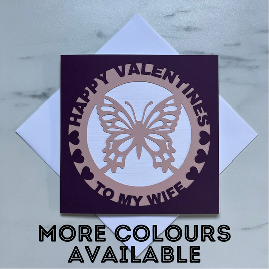 Valentines Butterfly Luxury Layered Card