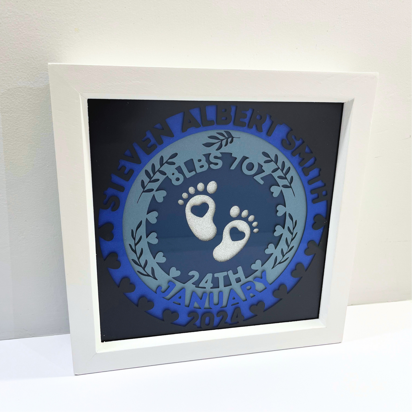 Baby Personalised Shadow Box Frame 20 x 20cm