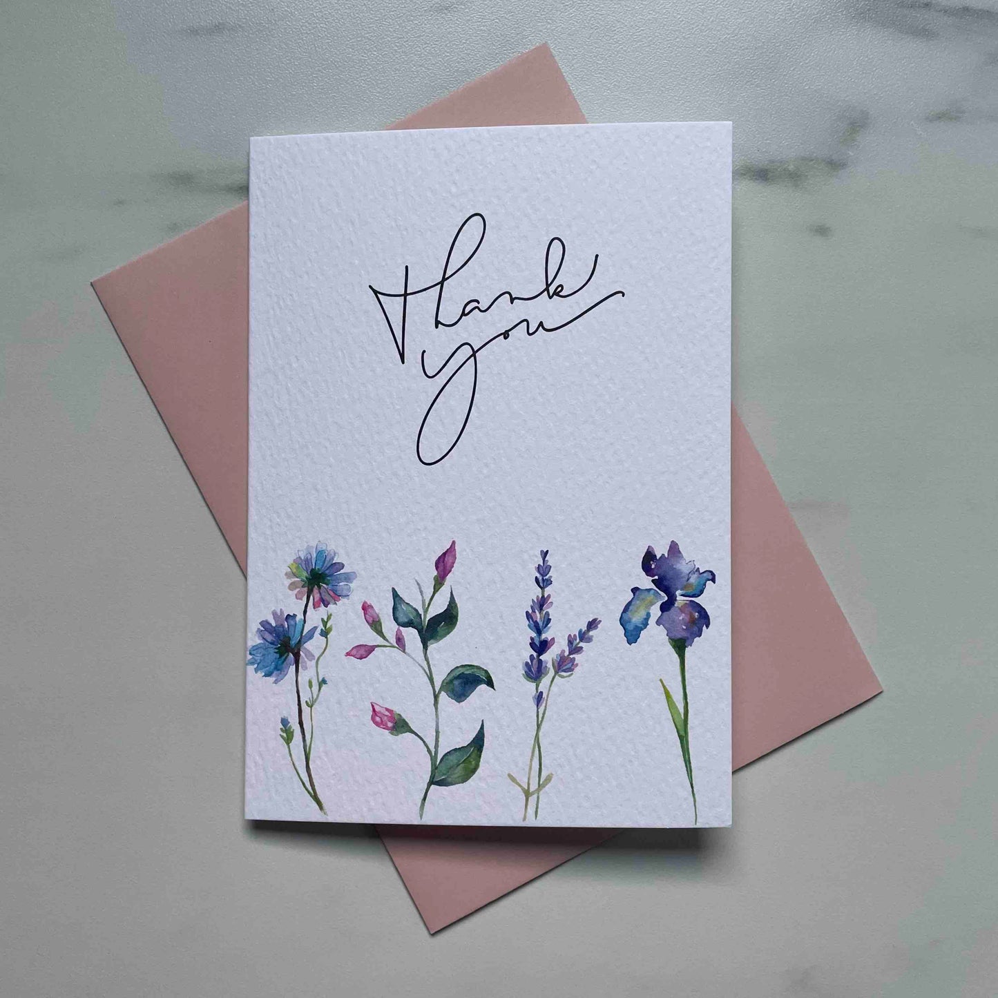 Thank You Pink Printed Greeting Card